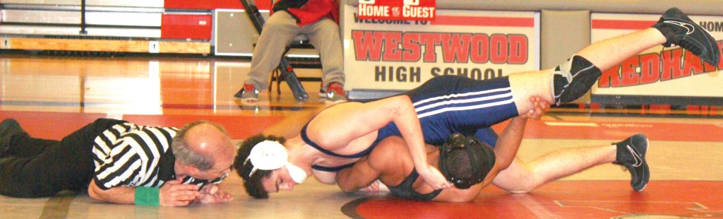 Julian Lara working on a pin against Westwood opponent copy
