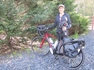 Blythewood resident and Voice photographer Kristy Massey takes a break from training last weekend for her upcoming cross-country bike journey.